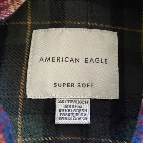 American Eagle Outfitters Men's Hooded Flannel Mismatch Pattern Shirt - Picture 6 of 14